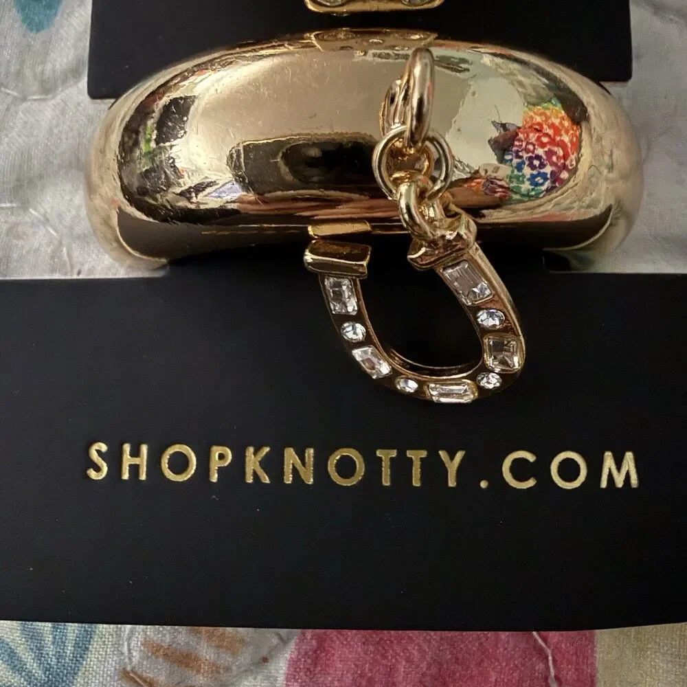 Knotty Pony Cuff Hair Bracelet Charms 3PCS Ace Dice Lucky Horseshoe Las Vegas